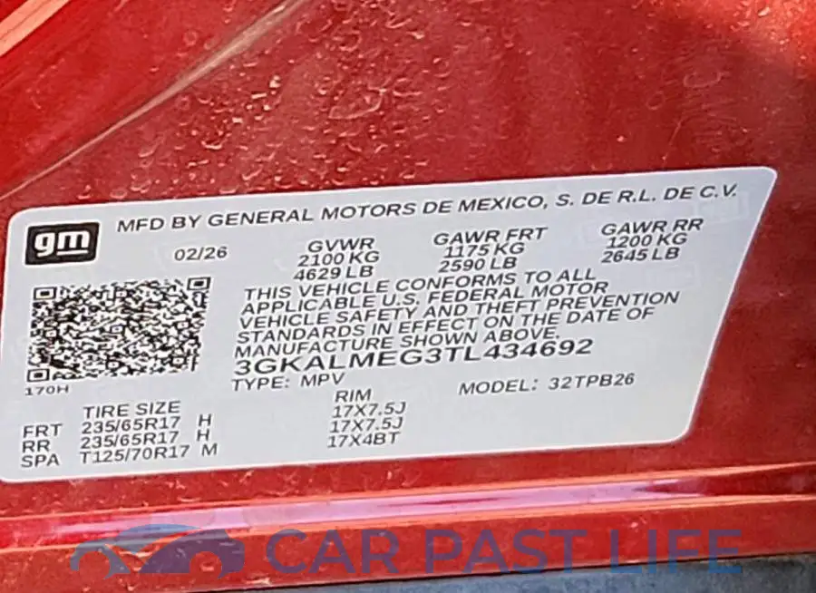 3GKALMEG3TL434692# 13