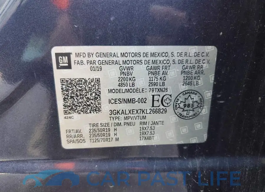 3GKALXEX7KL266829# 13