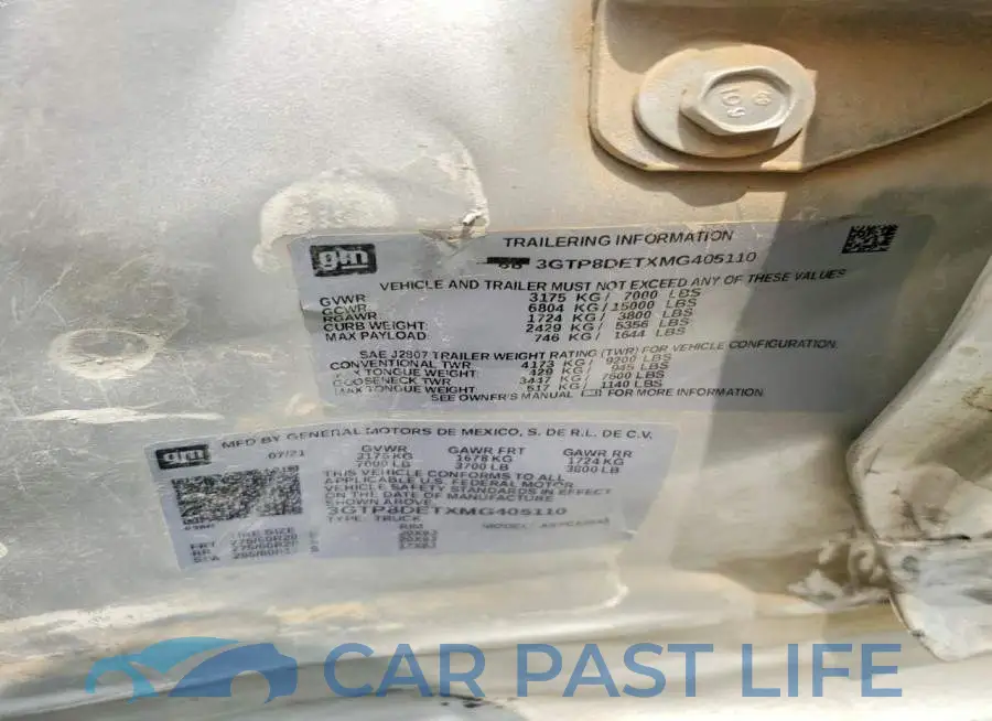 3GTP8DETXMG405110# 12