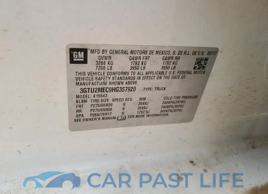 3GTU2MEC9HG357920# 12