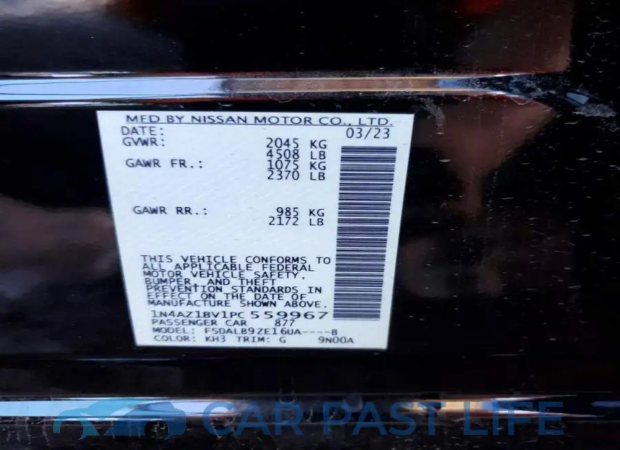 1N4AZ1BV1PC559967# 13