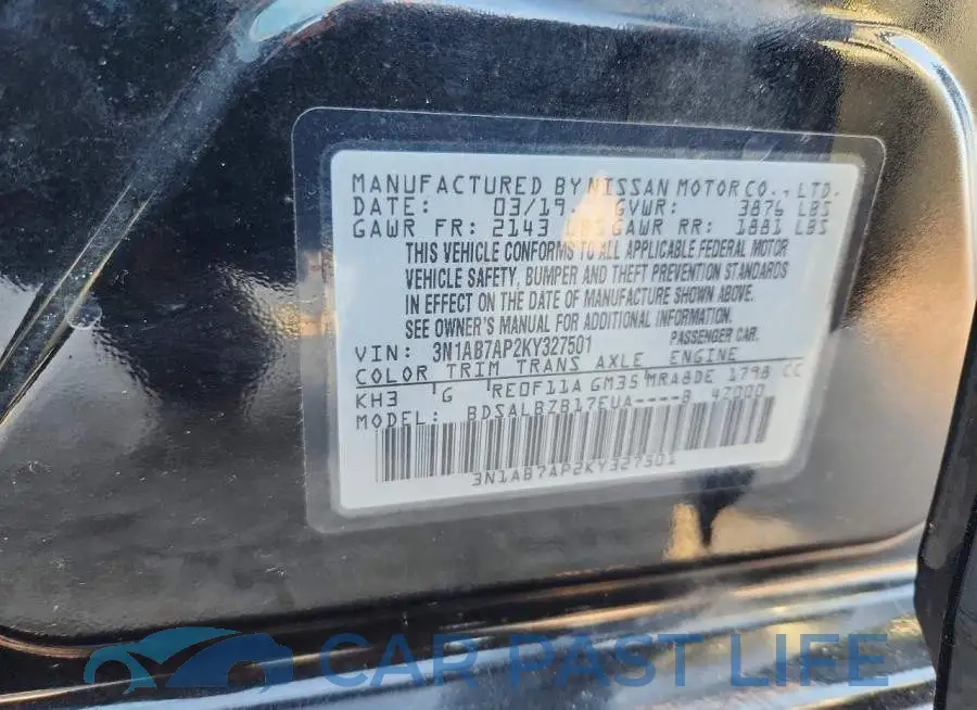 3N1AB7AP2KY327501# 12