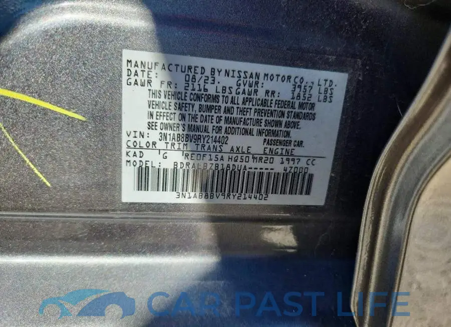 3N1AB8BV9RY214402# 12