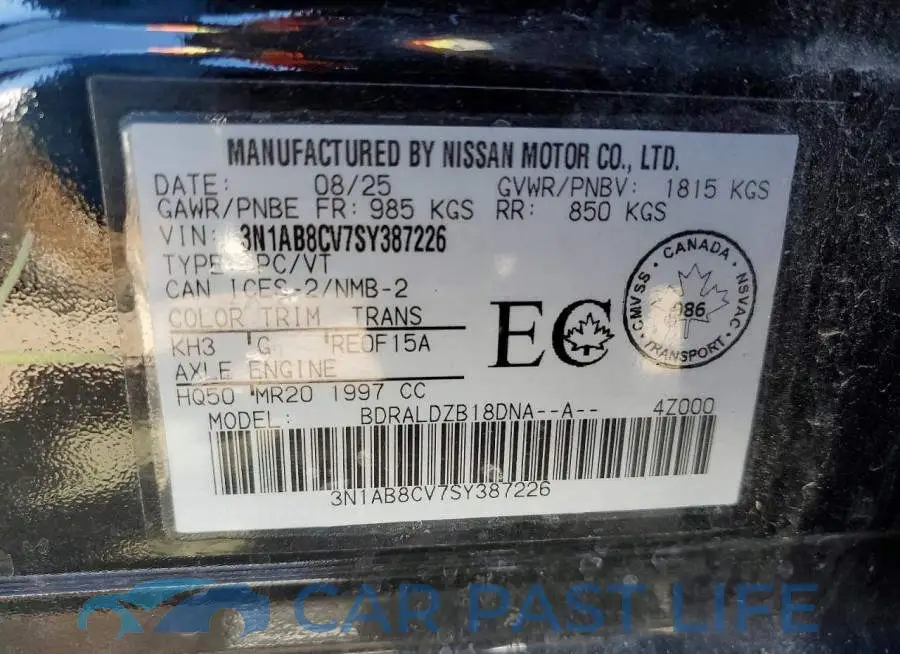 3N1AB8CV7SY387226# 12