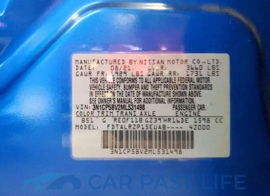 3N1CP5BV2ML531498# 12