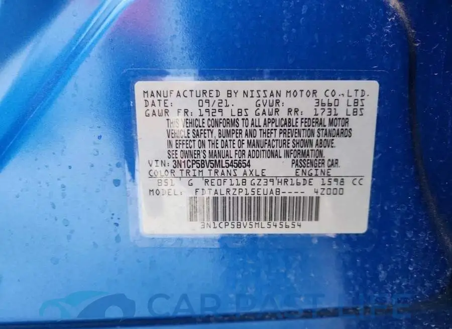 3N1CP5BV5ML545654# 12