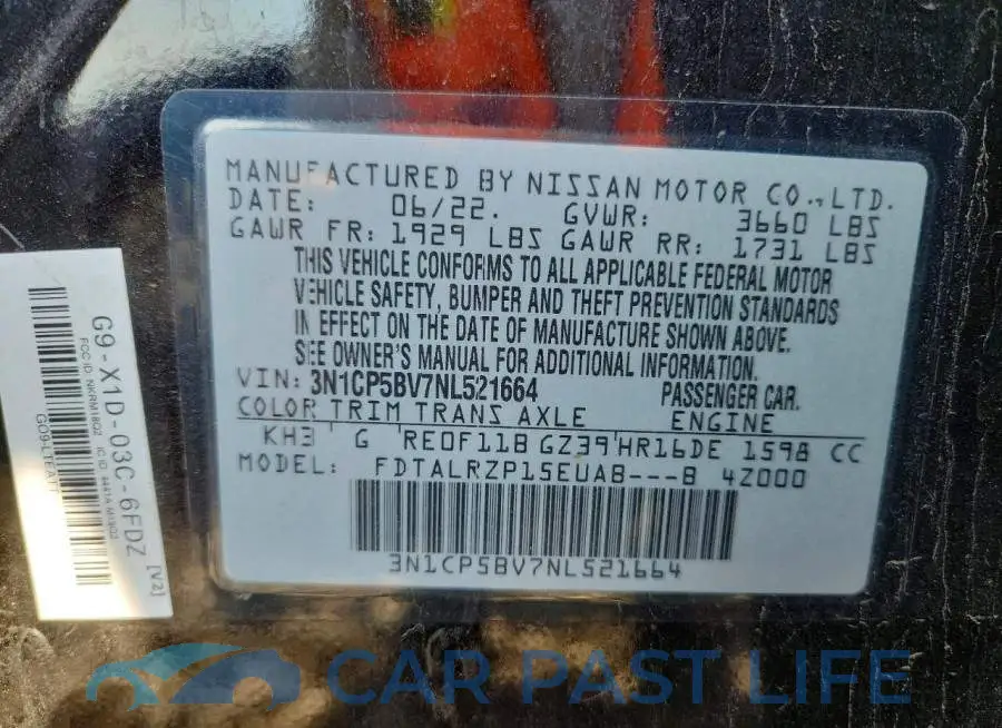3N1CP5BV7NL521664# 12