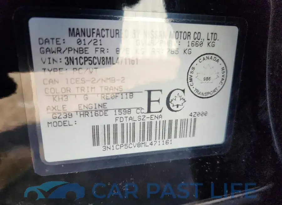 3N1CP5CV8ML471161# 14