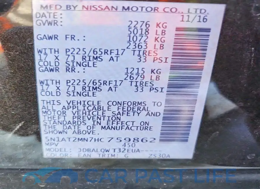 5N1AT2MN7HC759862# 13