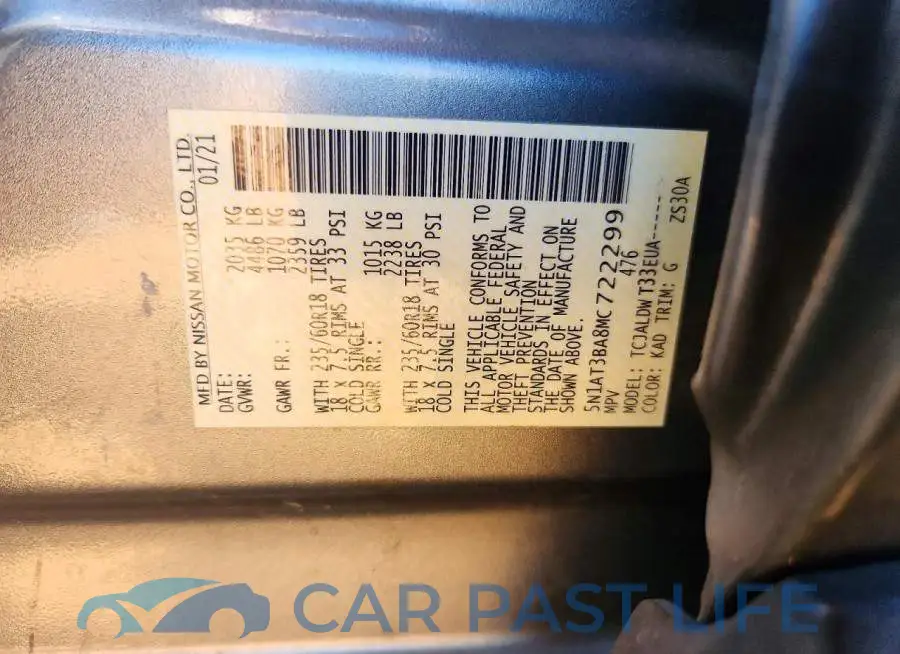 5N1AT3BA8MC722299# 13