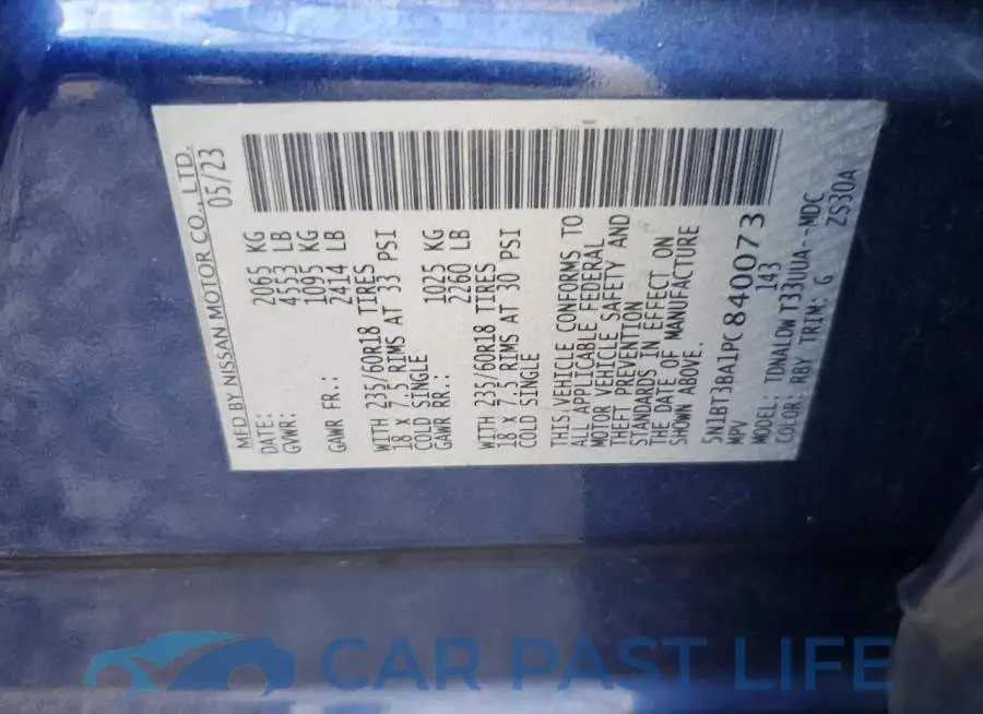 5N1BT3BA1PC840073# 13