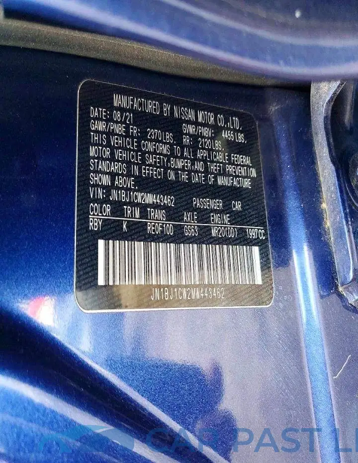 JN1BJ1CW2MW443462# 13