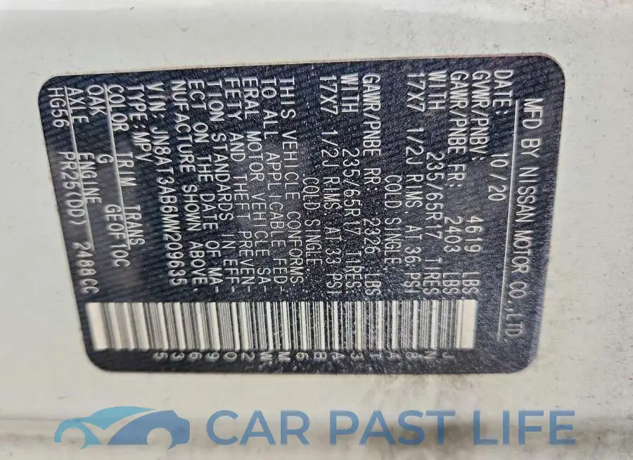 JN8AT3AB6MW209635# 13