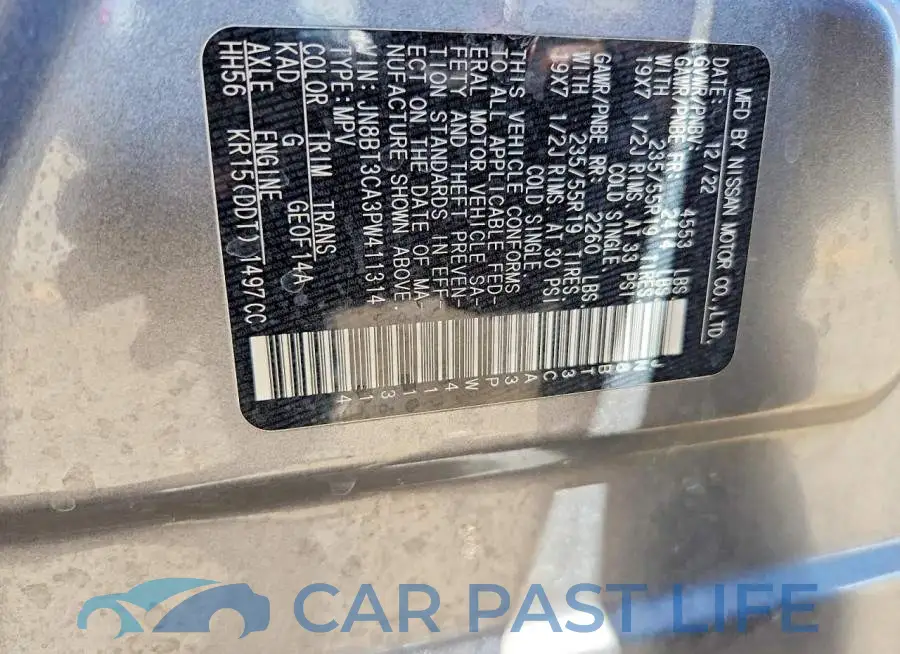 JN8BT3CA3PW411314# 13