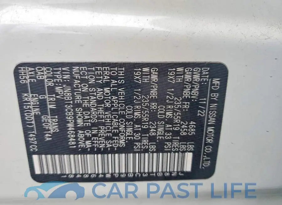 JN8BT3CB9PW468481# 14