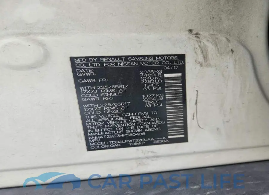 KNMAT2MT3HP580438# 13