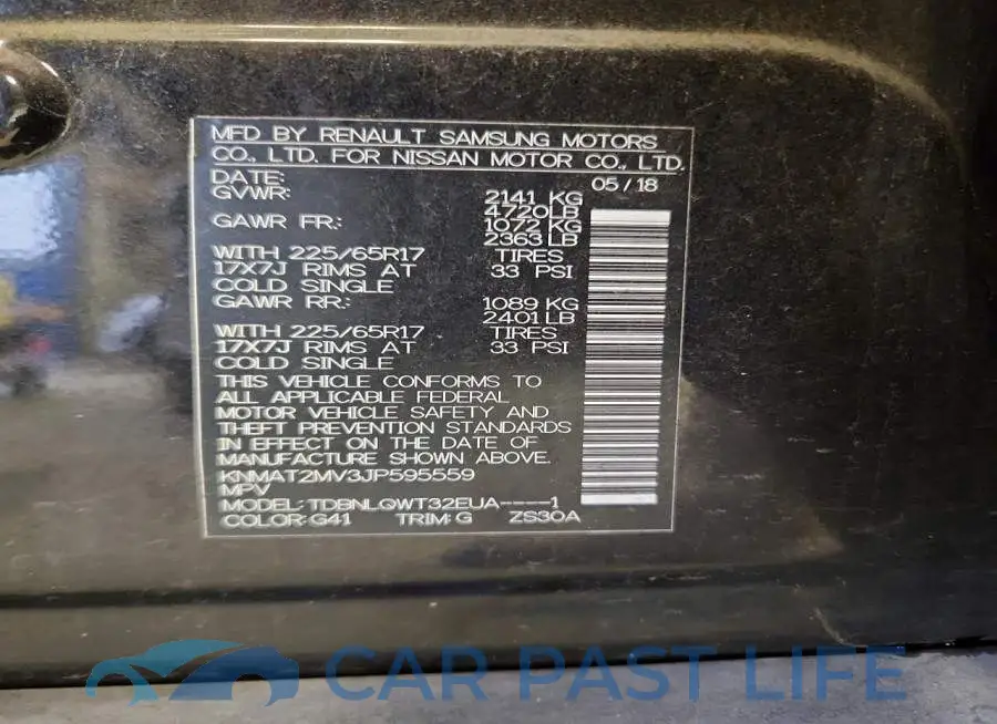 KNMAT2MV3JP595559# 12