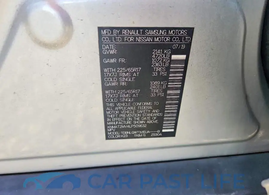 KNMAT2MV4LP509632# 12