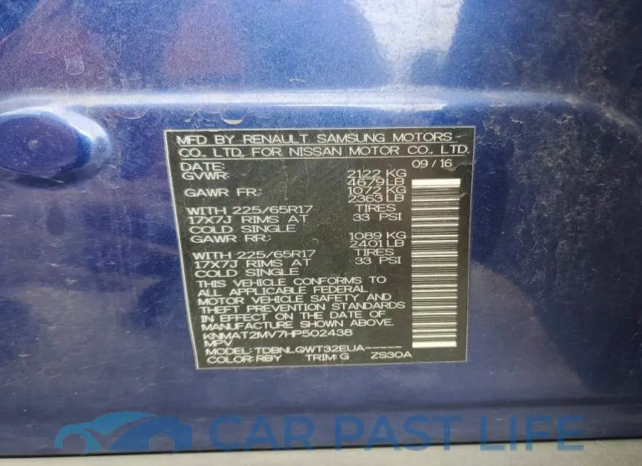 KNMAT2MV7HP502438# 13