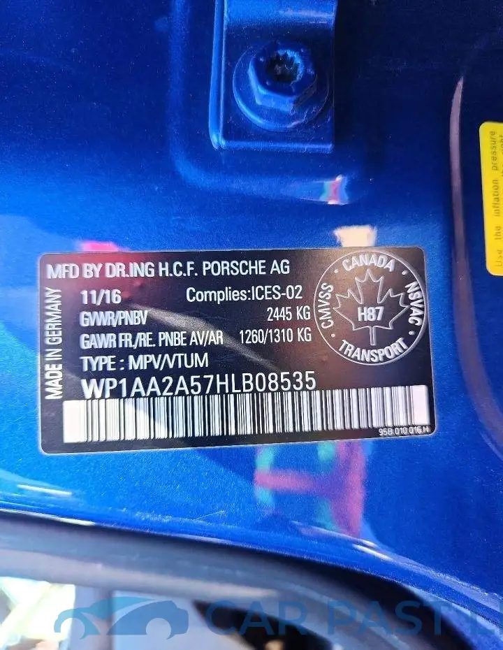 WP1AA2A57HLB08535# 14
