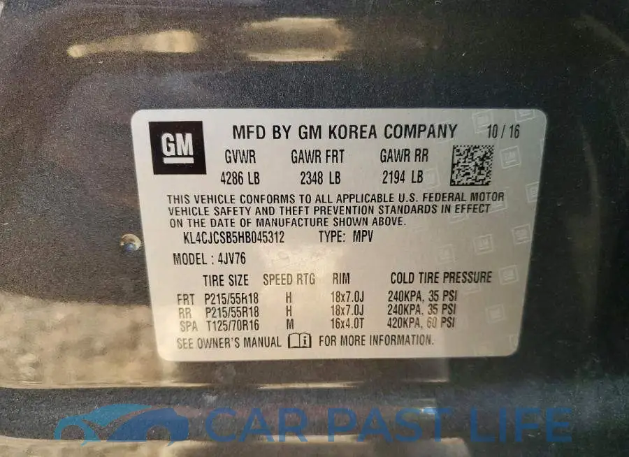 KL4CJCSB5HB045312# 13