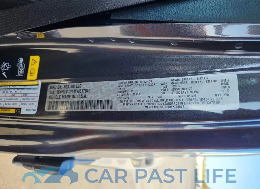 1C4HJXDG1MW617040# 12