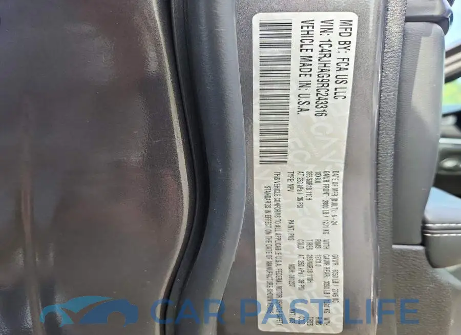 1C4RJHAG9RC243316# 13