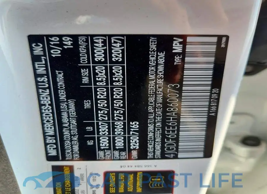4JGDF6EE6HA860073# 12