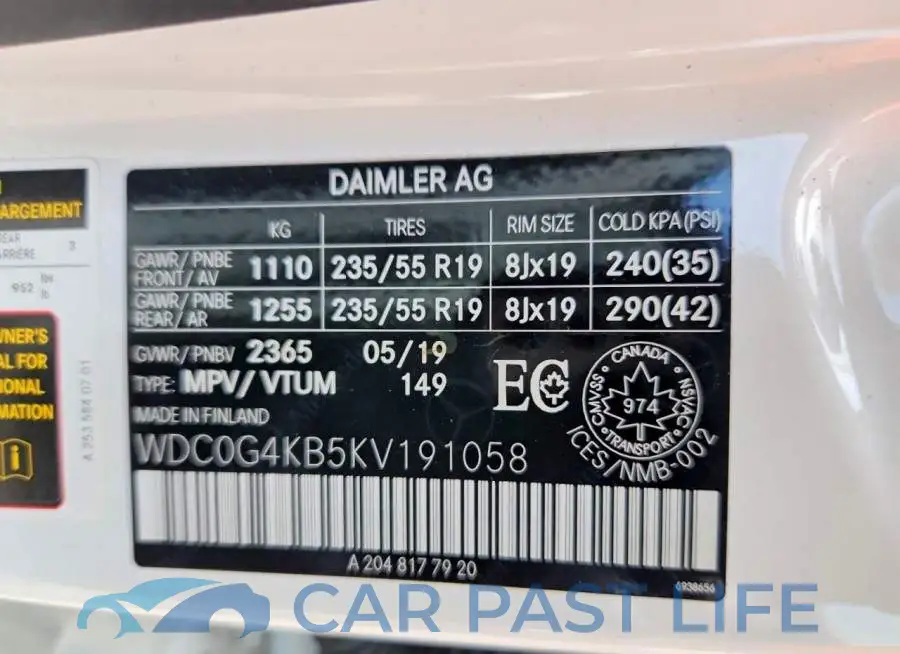 WDC0G4KB5KV191058# 14