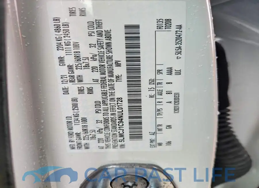 5LMCJ1C94NUL01728# 13