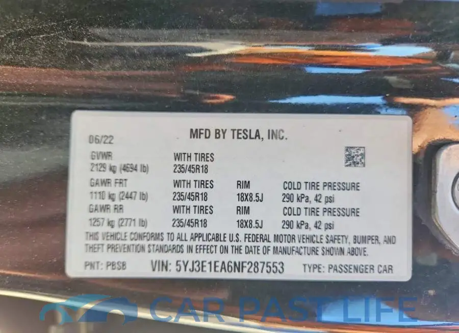 5YJ3E1EA6NF287553# 12