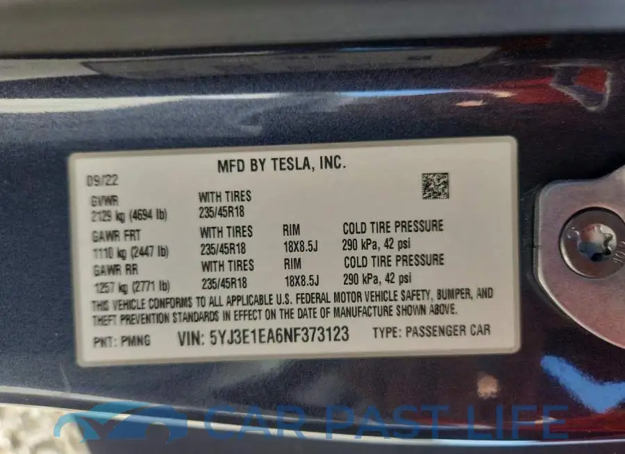 5YJ3E1EA6NF373123# 13