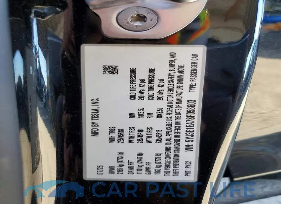 5YJ3E1EA7SF058603# 13