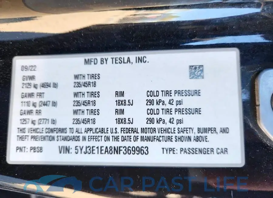 5YJ3E1EA8NF369963# 12