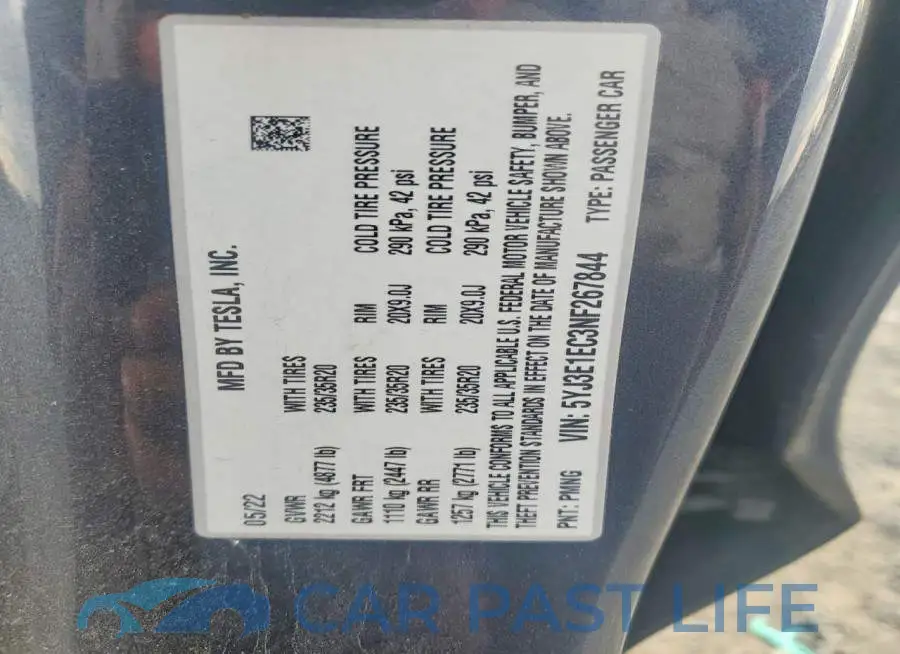 5YJ3E1EC3NF267844# 13