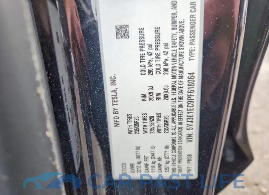 5YJ3E1EC9PF618064# 12
