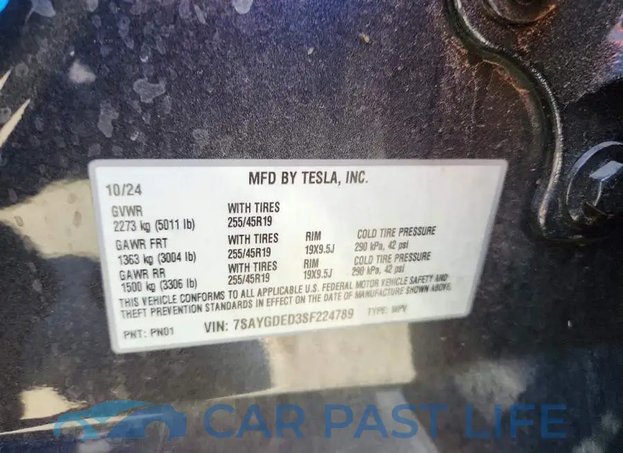 7SAYGDED3SF224789# 12