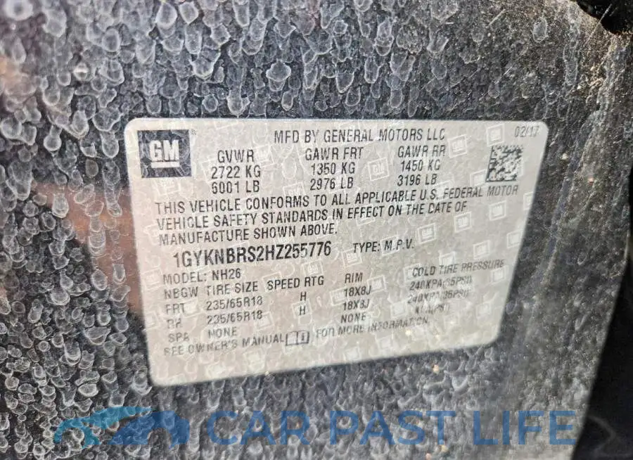 1GYKNBRS2HZ255776# 14