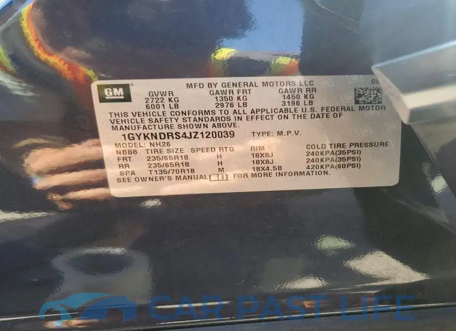 1GYKNDRS4JZ120039# 13