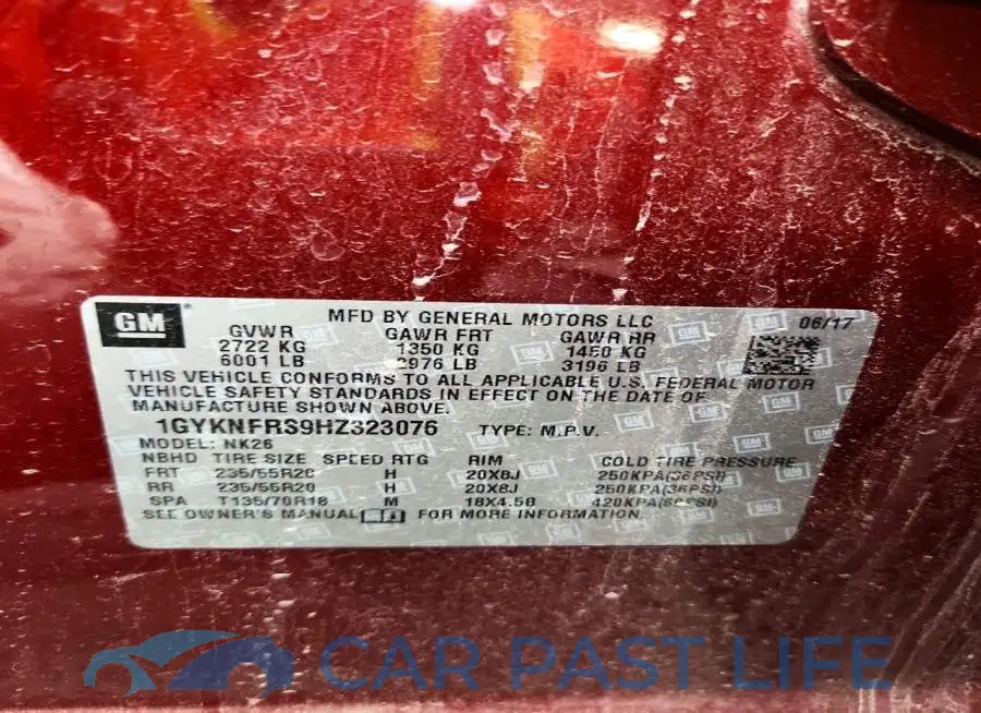 1GYKNFRS9HZ323076# 13
