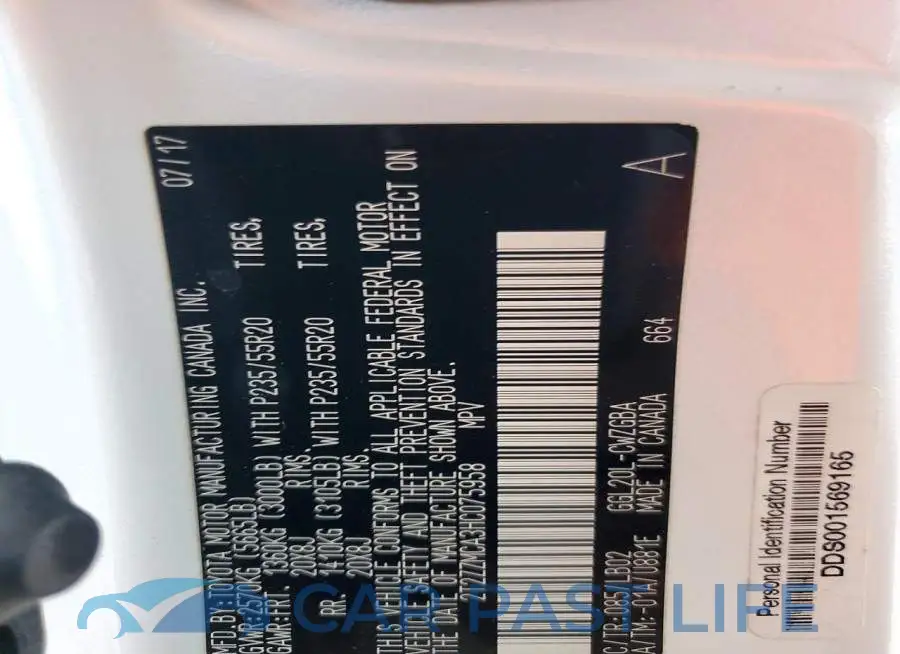 2T2ZZMCA3HC075958# 13