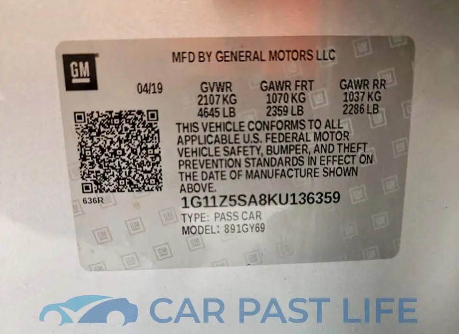 1G11Z5SA8KU136359# 13