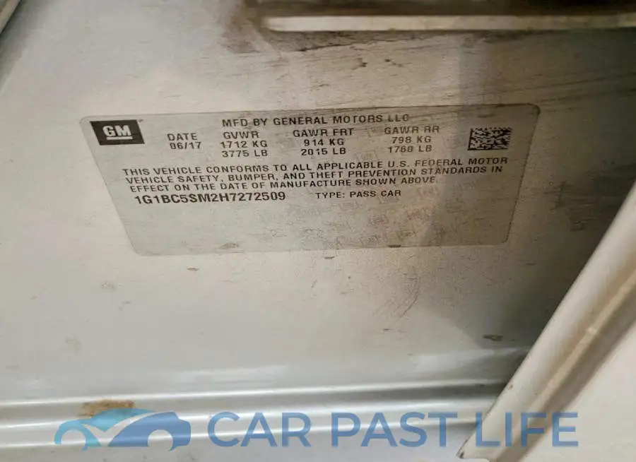 1G1BC5SM2H7272509# 12