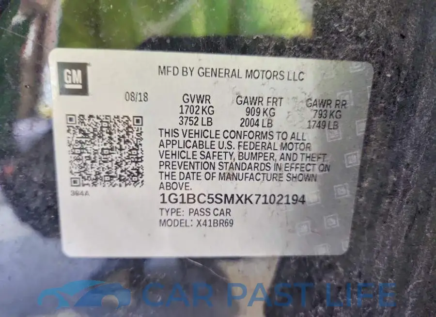 1G1BC5SMXK7102194# 12