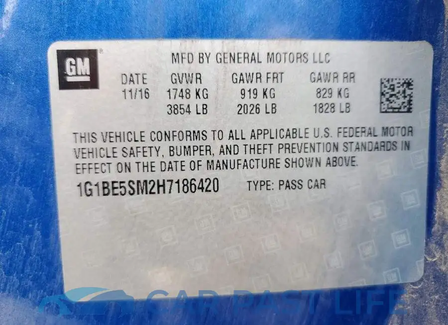1G1BE5SM2H7186420# 13