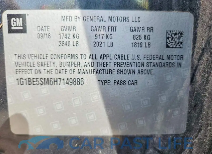 1G1BE5SM6H7149886# 12