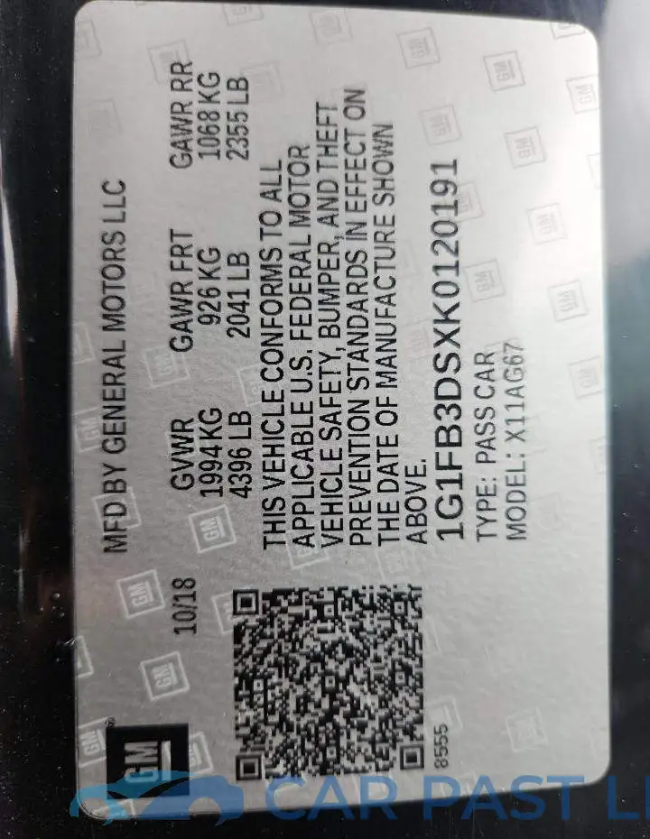 1G1FB3DSXK0120191# 13