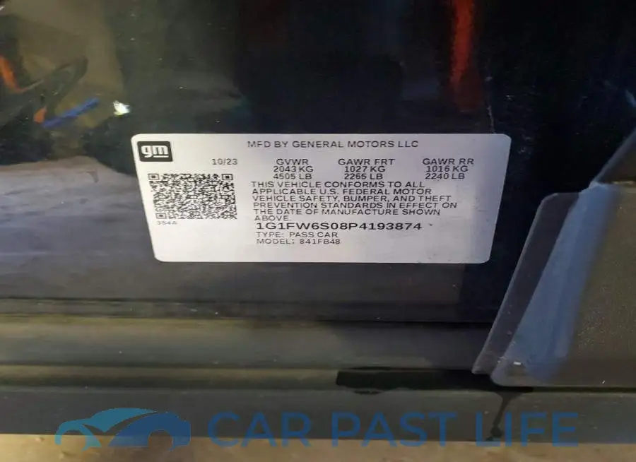 1G1FW6S08P4193874# 12