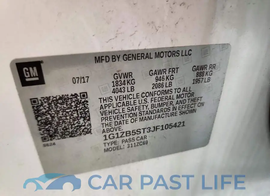 1G1ZB5ST3JF105421# 12