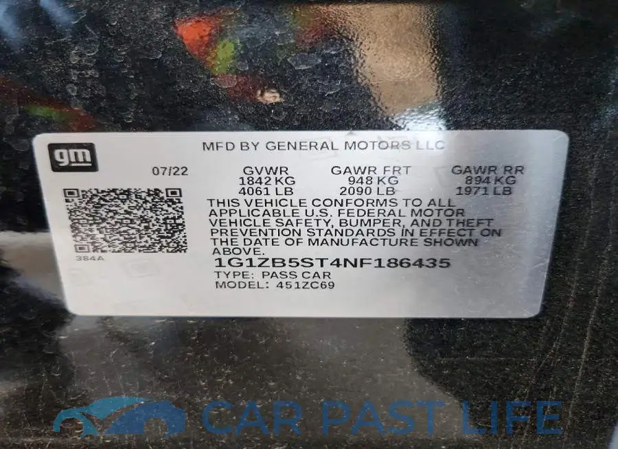 1G1ZB5ST4NF186435# 13